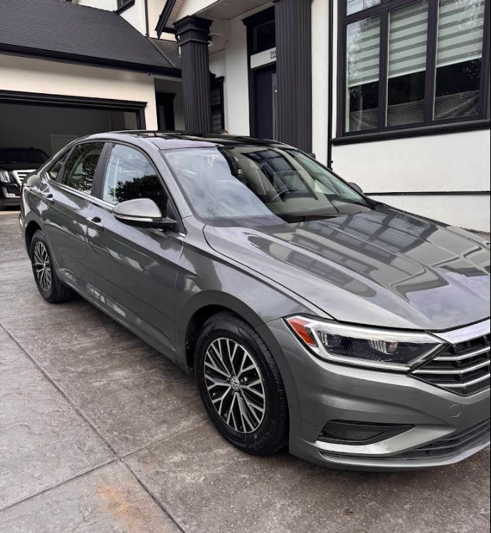 Freshly detailed Volkswagen Jetta with mirror-grade exterior shine