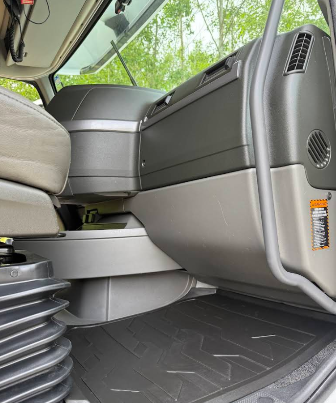 Deep cleaned truck cabin interior